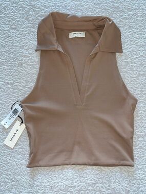 Babaton Sleeveless V-Neck Polo Tank